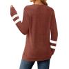 imageSaloogoe Tunic Sweatshirts for Women Crewneck Lightweight Sweaters Raglan Long Sleeve Shirts Fall Fashion Tops 2025Striped Caramel