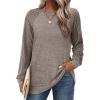 imageSaloogoe Tunic Sweatshirts for Women Crewneck Lightweight Sweaters Raglan Long Sleeve Shirts Fall Fashion Tops 2025All Khaki