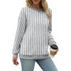 imageSaloogoe Sweatshirt for Women Loose Fit Cute Tops Trendy 2025 Fashion Winter Clothing Business Casual Outfits Striped L