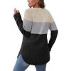 imageSaloogoe Long Sleeve Shirts for Women 2025 Fall Clothes Tunic Tops Loose Fit Dressy Crewneck Pullover Sweaters Curved HemColor Blockapricotgreyblack