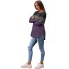 imageSaloogoe Long Sleeve Shirts for Women 2025 Fall Clothes Tunic Tops Loose Fit Dressy Crewneck Pullover Sweaters Curved HemColor Blockgreypurple