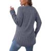 imageSaloogoe Long Sleeve Shirts for Women 2025 Fall Clothes Tunic Tops Loose Fit Dressy Crewneck Pullover Sweaters Curved HemGrey Blue