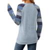 imageSaloogoe Tunic Sweatshirts for Women Crewneck Lightweight Sweaters Raglan Long Sleeve Shirts Fall Fashion Tops 2025Blue Stripes