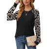 imageSaloogoe Tunic Sweatshirts for Women Crewneck Lightweight Sweaters Raglan Long Sleeve Shirts Fall Fashion Tops 2025Leopard Print