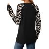 imageSaloogoe Tunic Sweatshirts for Women Crewneck Lightweight Sweaters Raglan Long Sleeve Shirts Fall Fashion Tops 2025Leopard Print