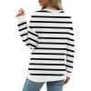 imageSaloogoe Sweatshirts for Women Crewneck Long Sleeve Loose Fit Tops Color Block Ribbed Trim Fashion 2025Gstriped Black White