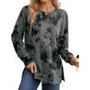 imageSaloogoe Sweatshirt for women Side Split Fall Fashion 2025 Long Sleeve Shirts Trending NowPrint Black